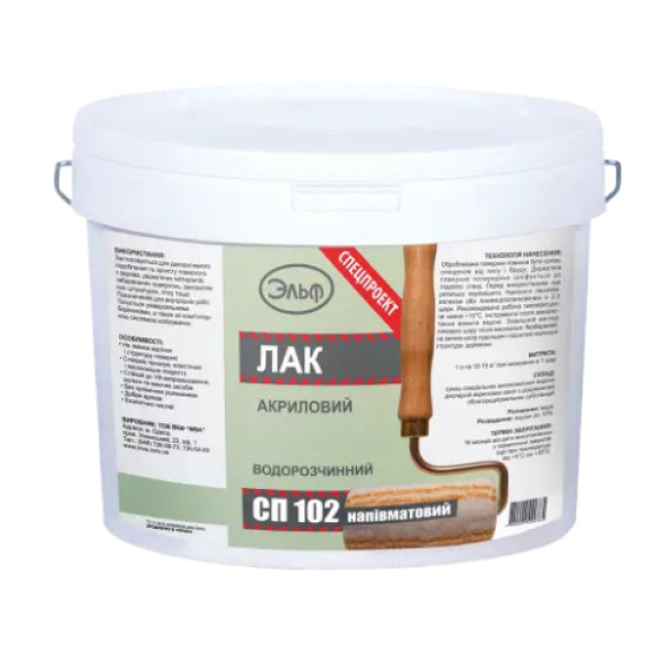 Лак акриловий н/матовий Д102 Эльф, 1л