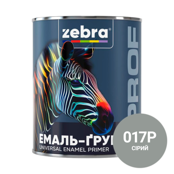 Грунт антикороз ZEBRA PROF 017P сірий (0,8кг)