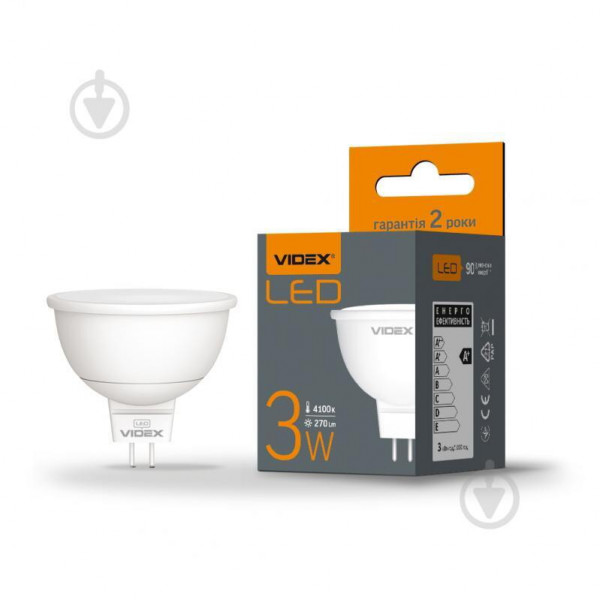 Лампа MR16 GU5.3 3W 4100K Videx VL-MR16e-03534