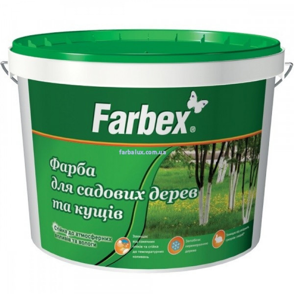Фарба для садових дерев та кущів 1,4кг Farbex біла матова
