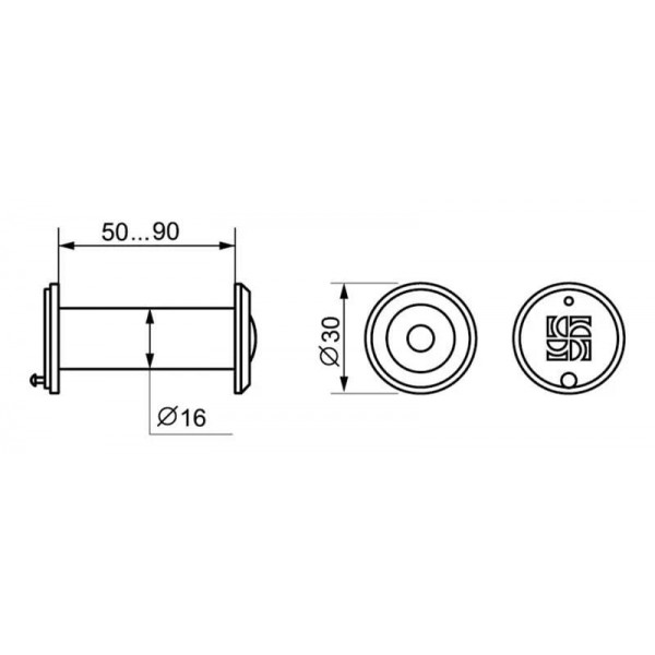 Глазок дверний DVZ2 16*60-100 GP(золото)обзор 200* FUARO