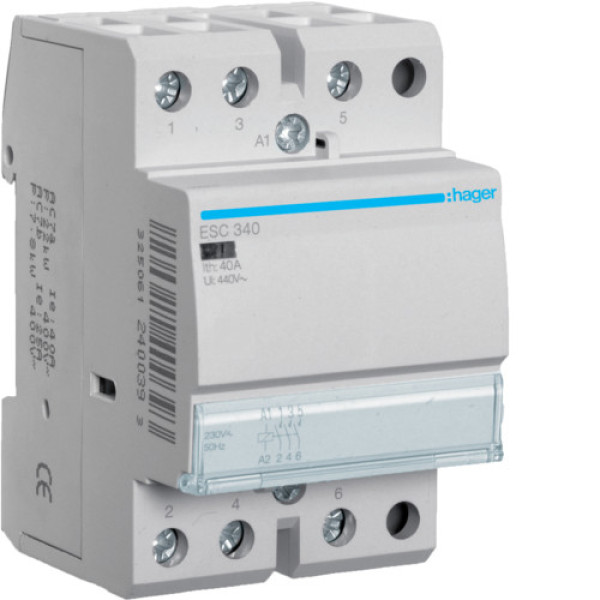 Контактор 40A 3НВ, 230В Hager ESC340