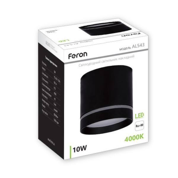 Светильник точечный Feron 10W 4000K черный AL543