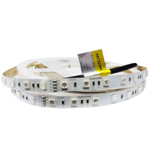 Стрічка світ 5050-60-IP20-10-24V 13W 5м RGB Rish RD0060AP