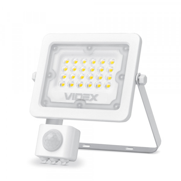 Прожектор 10W 5000K з датчиком руху та освіт Videx VL-F2е105W-S