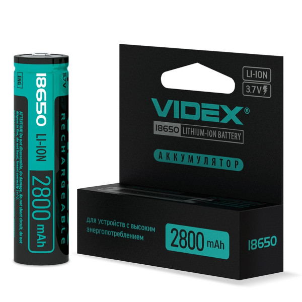 Акумулятор 18650 2800mAh 3.7V 18x65мм Захист Videx