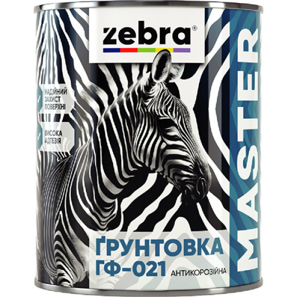 Грунтовка ГФ-021 біла 0,8кг ЗЕБРА 010Р PROF 0.8кг