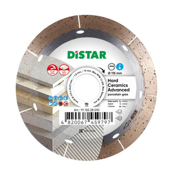 Круг алмазний 115 22.2 плитка Hard Ceramic Adva 7D 11115528010