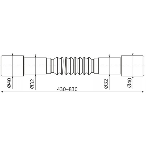 Гофра гнучка для сифону 40/32x32 КР-8002