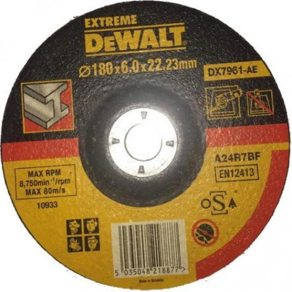 Круг зачисний по металу 180х6,0х22 DeWalt DX7961