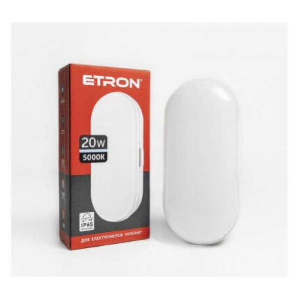 Світильник овал накладний 20W 5000K IP65 Etron 1-ECP-507-E