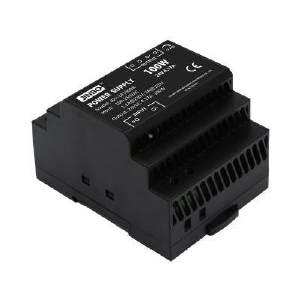 Трансформатор для свет.ленты 12V 100W на дін рейку Jinbo JDV-12100DR