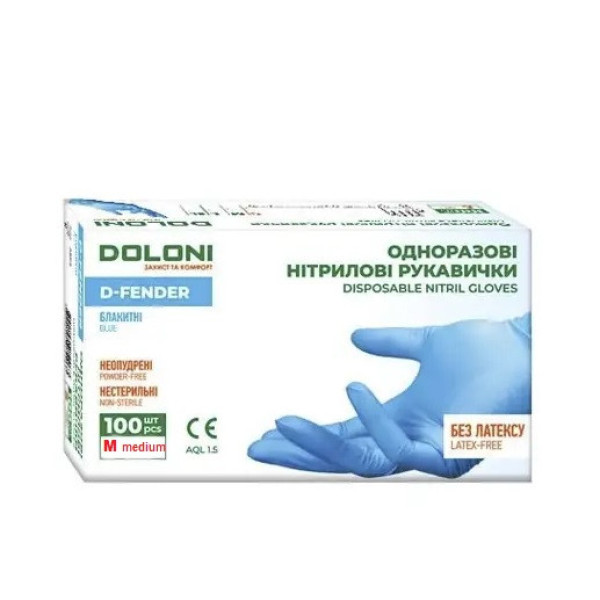 Рукавички разові M, 100шт Doloni M Doloni 3805