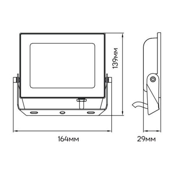Прожектор 30W 6500K IP65 Ardero чорний LL-1030ARD