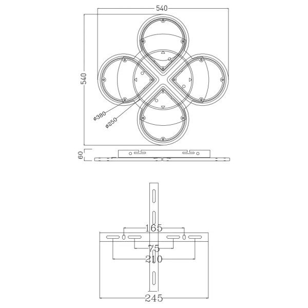 Світлодіодна люстра Svetcomplect AERO flower 70W