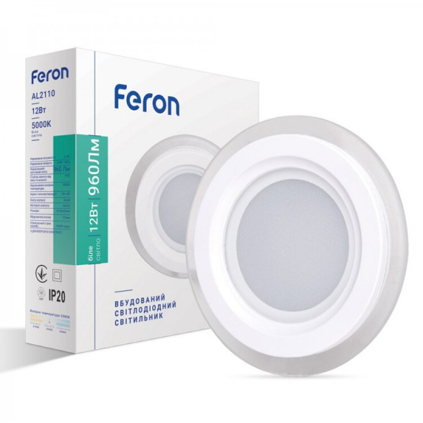 Світильник круг вбудований 12W 960Lm 5000К Feron AL2110