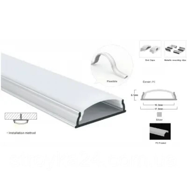 Led Профіль гнучкий алюмінієвий LP-SPL085 3м