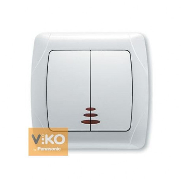 Вимикач 2-й з підсвічуванням VI-KO (CARMEN) білий 90561050