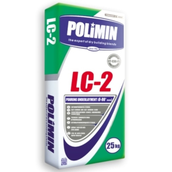 Стяжка легковирівнююча LC-2 POURING Polimin (25кг) LC2 Polimin