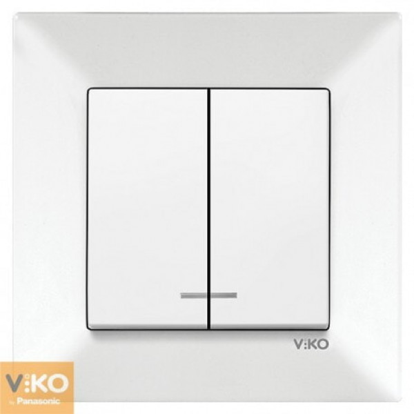 Вимикач 2-й з підсвічуванням VI-KO(Meridian) 90970050-WH