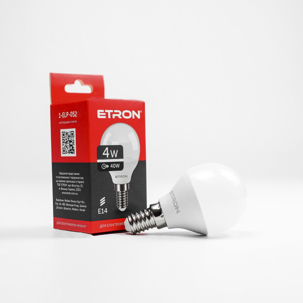 Лампа G45 4W E14 4200K ETRON 1-ELP-052
