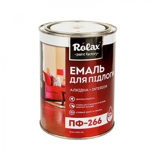 Емаль ПФ-266 червоно-коричнева 0,9кг Ролакс