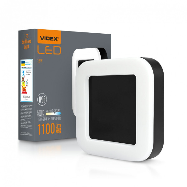 Світильник LED 15W 5000K ART IP65 чорний Videx