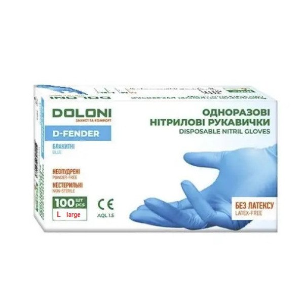 Рукавички разові L, 100шт Doloni L Doloni 3806