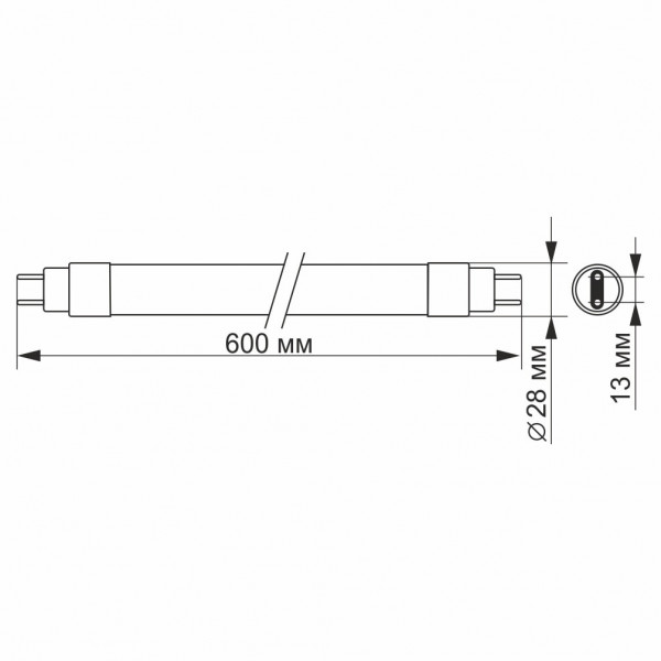 Лампа T8 9W 600мм 6200K Videx VL-T8b-09066
