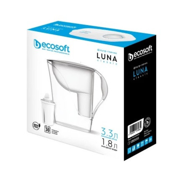 Фільтр глечик Еcosoft Luna білий 3,3л 70659