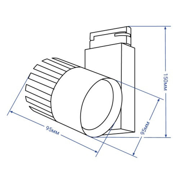 Трековый светильник 40W 4000K AL105 черный Feron
