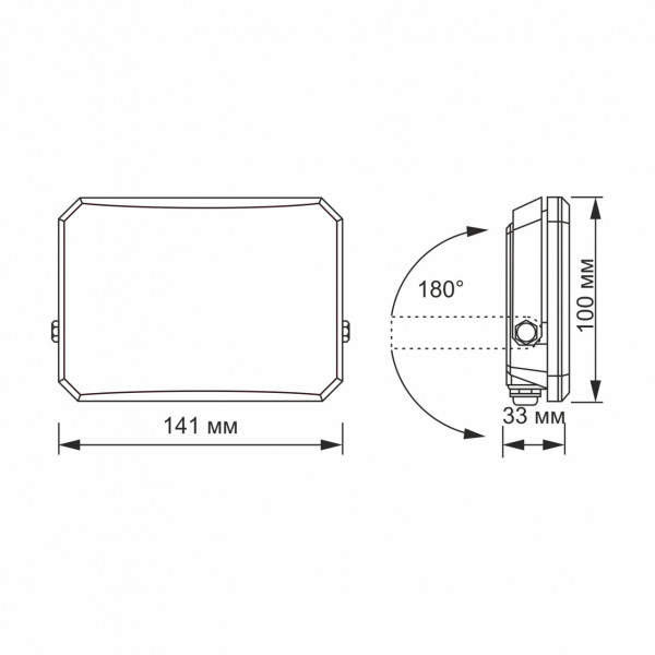 Прожектор 30W 5000K F3 протиудар чорний Videx VLE-F3-0305B
