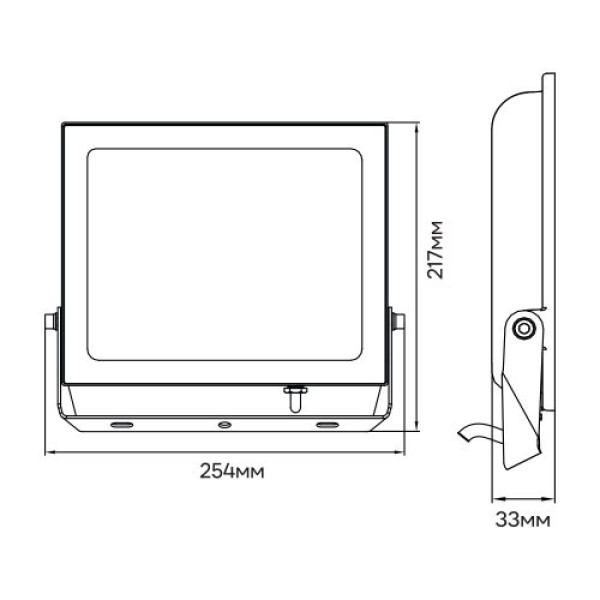 Прожектор 100W 6500K IP65 Ardero чорний LL-1100ARD