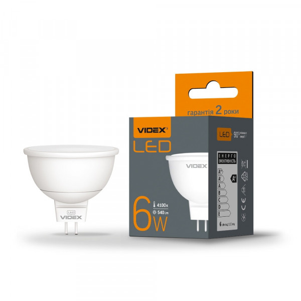 Лампа MR16 GU5.3 6W 4100K Videx VL-MR16e-06534