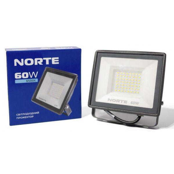 Прожектор 60W 6500K IP65 Norte чорний 1-NSP-1206