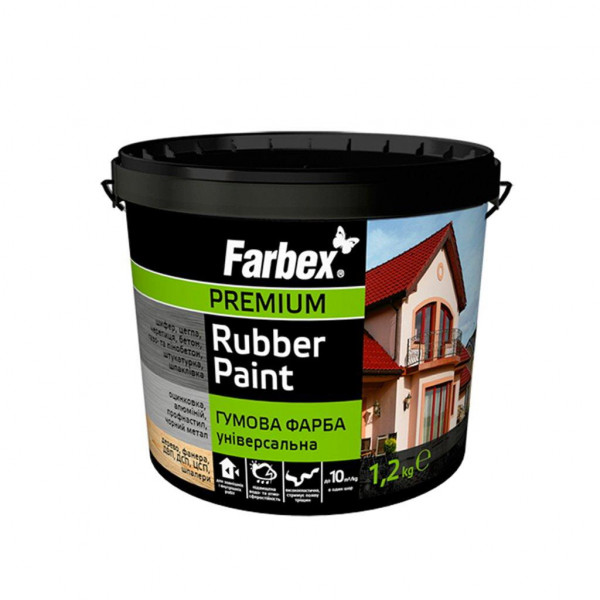Фарба гумова чорна 1,2кг Farbex RAL 9004