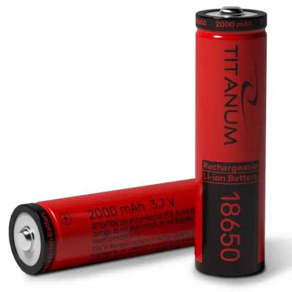 Акумулятор 18650 2000mAh 3.7V 18x65мм Titanum оригінал