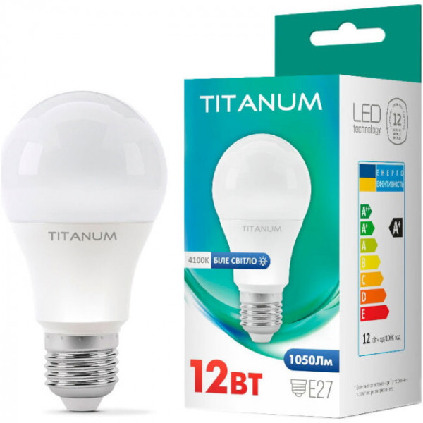 Лампа A60 12W E27 4100K Titanum