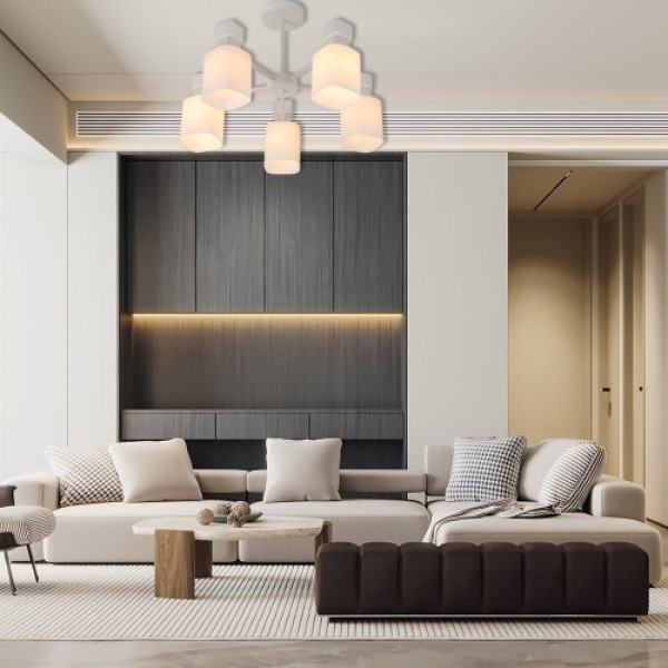 Люстра стельова BL1150 E14*5 550*360мм біла