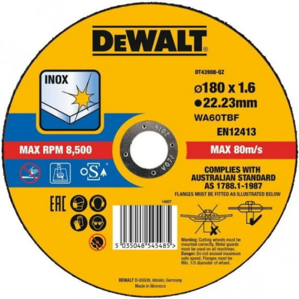 Круг відрізний по металу 180х1,6х22 DeWalt