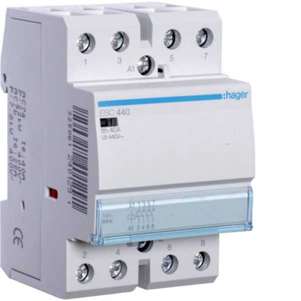 Контактор 40A 4НВ, 230В Hager ESC440S
