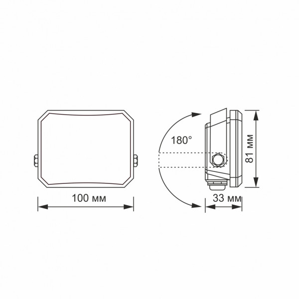 Прожектор 20W 5000K F3 протиудар чорний Videx VLE-F3-0205B