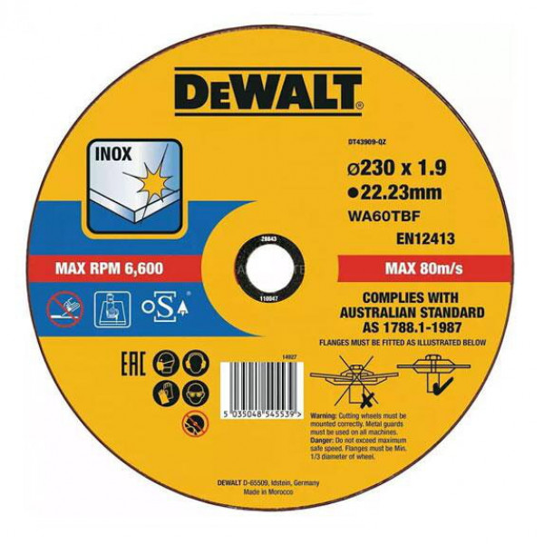 Круг відрізний по металу 230х1,9х22 DeWalt