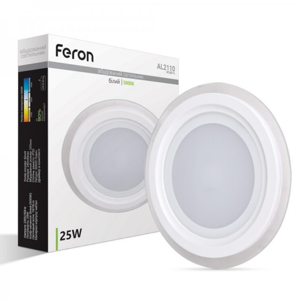 Светильник круг встроенный 25W 1875Lm 5000К Feron AL2110