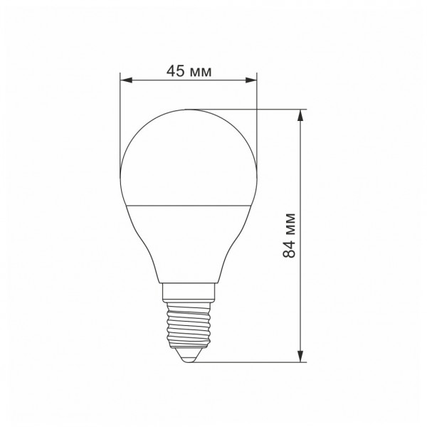 Лампа G45 7W E14 4100K Videx VL-G45e-07144