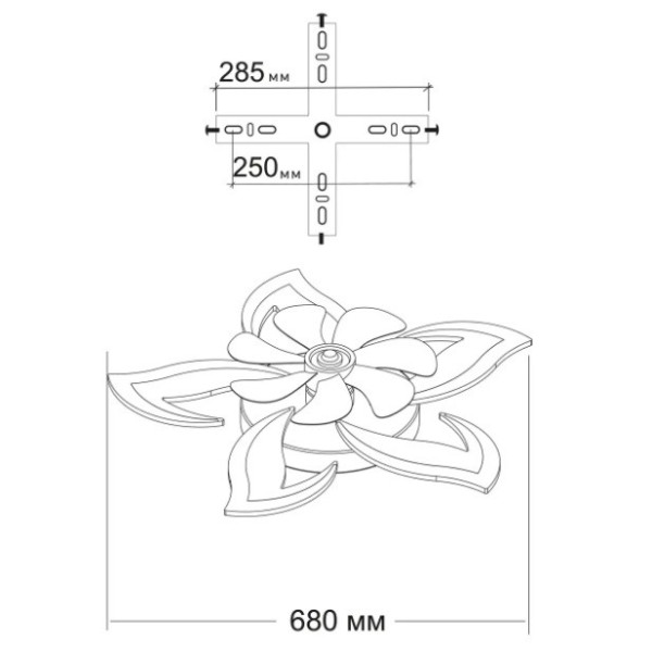 Світлодіодна люстра Svetcomplect ELLA 72W+18W 5F