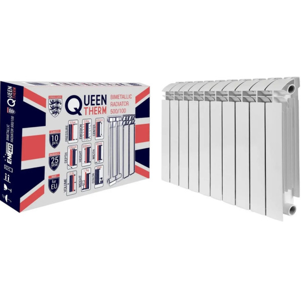Радіатор біметалічний QUEEN THERM 100/500 1 секції QUEENTHER Al+Fe