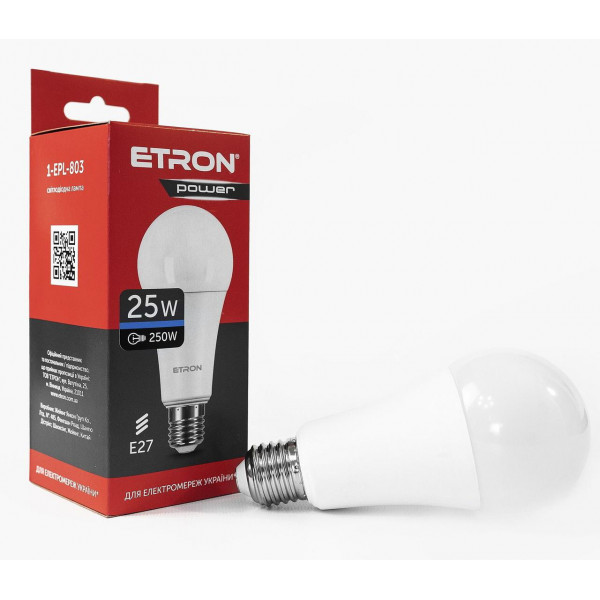 Лампа A67 25W E27 6500K ETRON