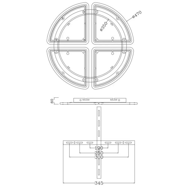 Світлодіодна люстра 70W AERO round Svetcomplect AERO 70W 4TR
