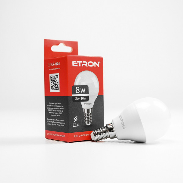 Лампа G45 8W E14 4200K ETRON 1-ELP-044